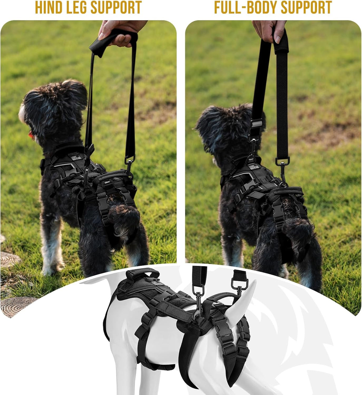OneTigris Dog Lift Harness for Small Dogs XS - X-Small / Black - image 2