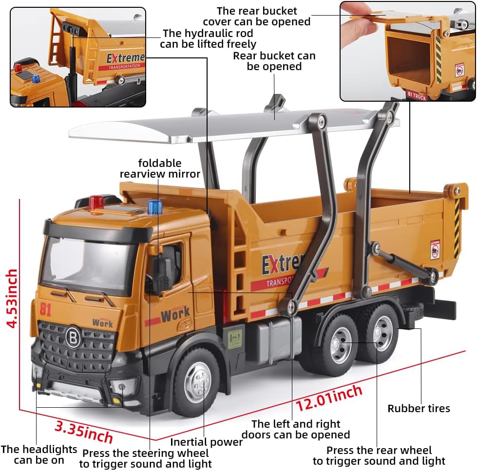 OANMYJJO diecast toy crane truck with extended boom and telescoping hook - view 18