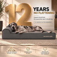 The Dog’s Bed Orthopedic Memory Foam Dog Bed with Headrest XL 6-Inch – Essentials for Dogs - Grey with Black Trim / XXL (54"L x 36"W x 6"Th) - image 3