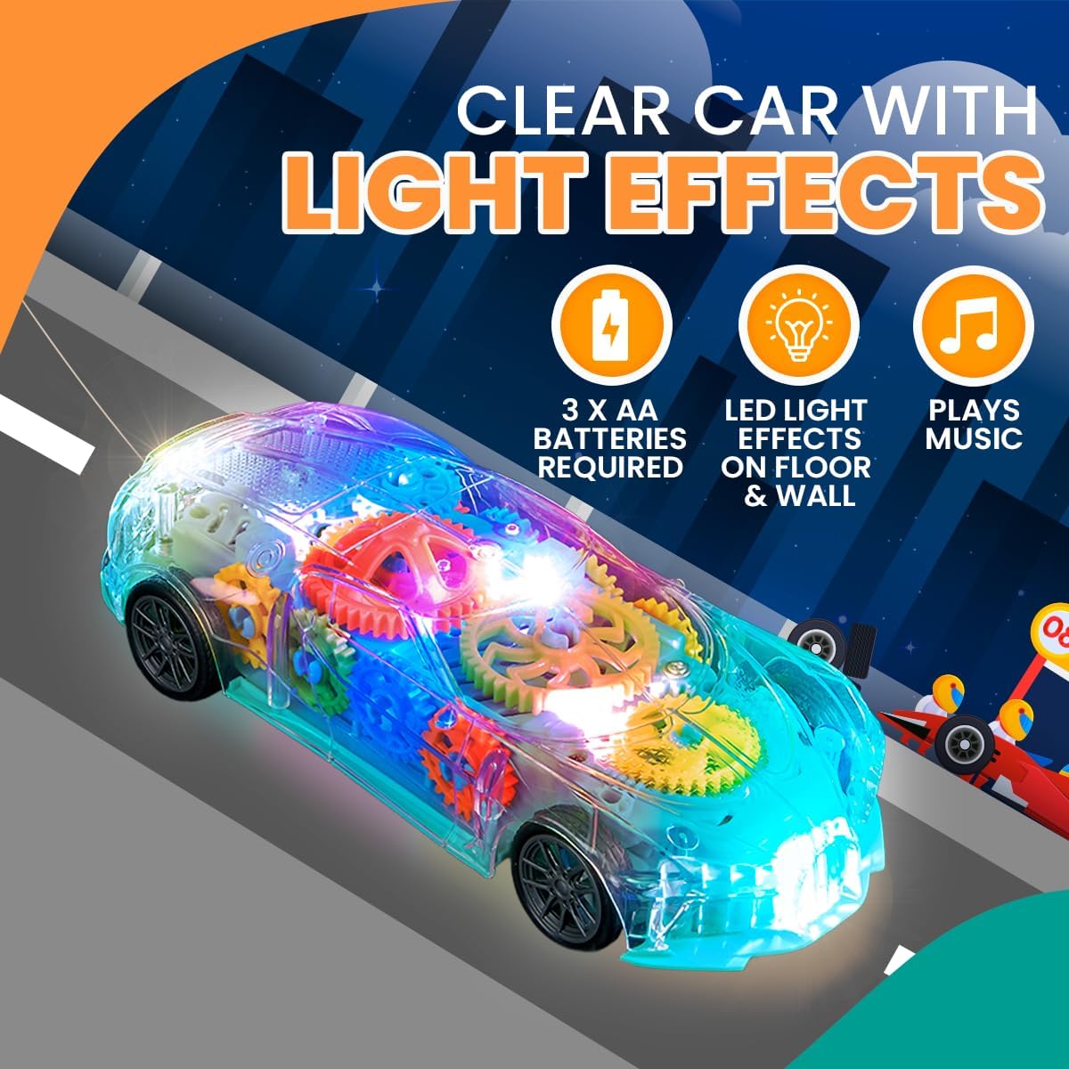 Playbees Light-Up Transparent Car - Remote Control Car - image 3