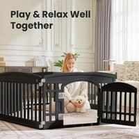 Sweetcrispy Dog Playpen, Plastic Puppy Pet Fence - Black / 6 / 24IN - image 2