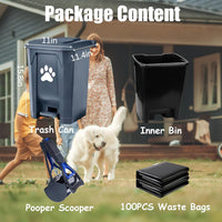 Dog Poop Trash Can Outside with Poop Scooper - Gray / 20L - image 4