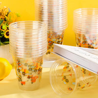 Uiifan construction party cups, 50 plastic 12 oz cups with excavator and crane prints - view 2