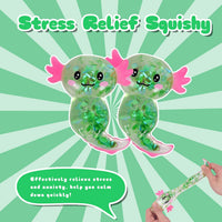 Ropuptl sitting axolotl squishy toy in purple, slow rising soft fidget - view 24