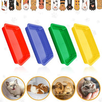 4 Pcs Open Small Kitten Litter Box, 15x12x1.4 Inch Low Entry Mini Open Cat Litter Box Rabbit Litter Pan Portable Shallow Litter Box Waterproof Travel Toilet for Bunny Guinea Pig Small Pet