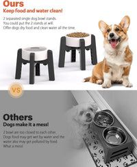 Dog Bowl Stand with Adjustable Height and Width [Stand Only] – Essentials for Dogs - 2 Pack For Bowl / H: 6.3''; W: 6.1-10.4'' - image 3