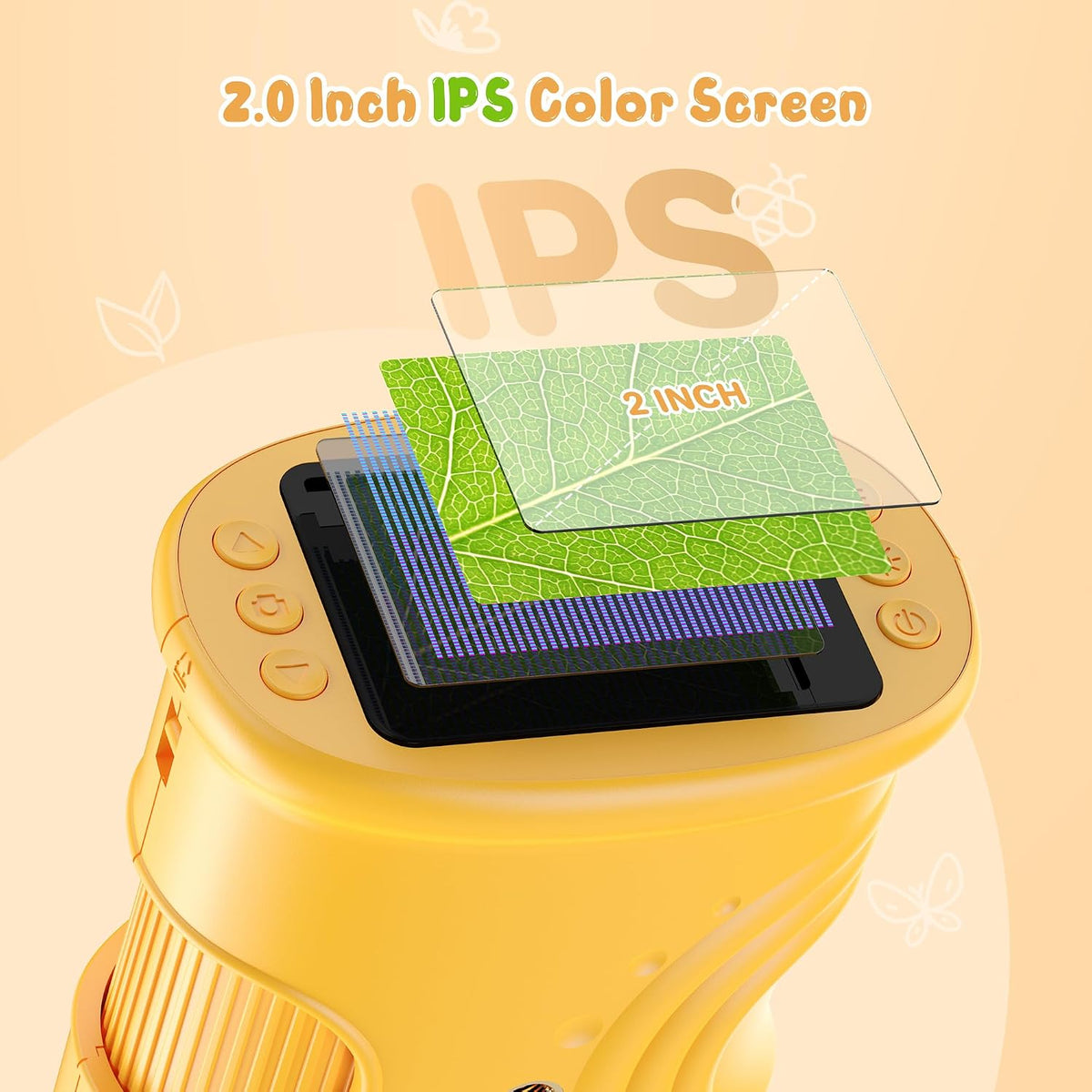 1000X Handheld Digital Microscope for Kids: Pocket Microscope - 382-Yellow - image 4