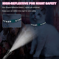 4PCS Breakaway Cat Collars, Reflective Cat Collar with Bells - 7.5-12.6 Inch / Purple+Hotpink+Red+Teal - image 2