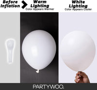 PartyWoo White Balloons 101pcs Matte White Latex Helium Balloons 12 - White-y13 - image 3