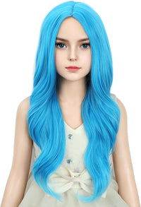 DUDUWIG long black wavy curly middle part wig for kids with wig cap - view 14