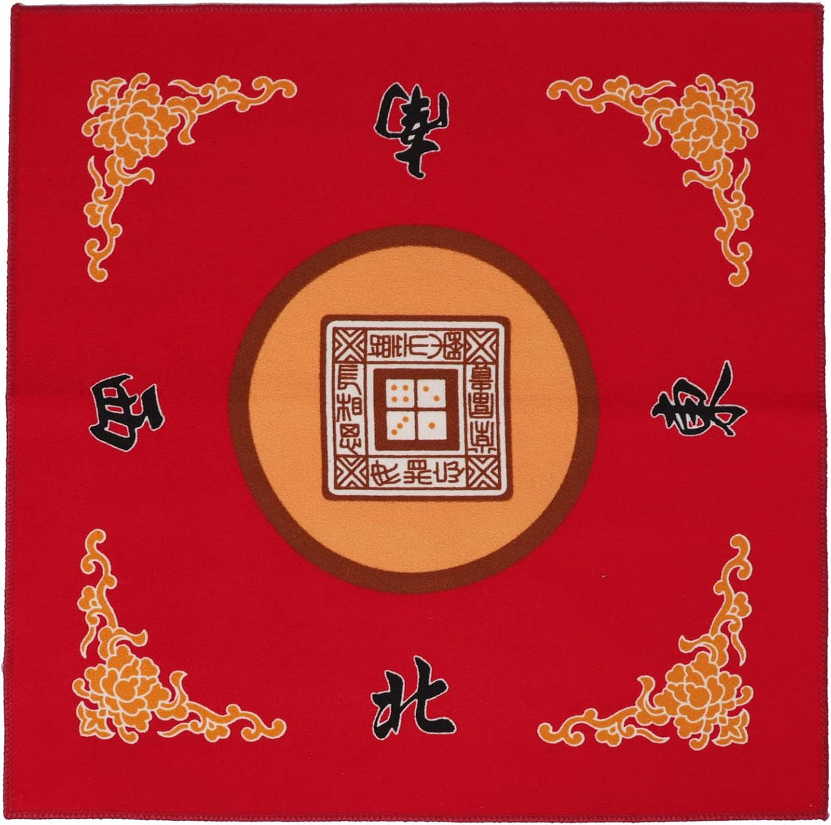 Mahjong Mat with 3 Dice & Carrying Bag - Red - image 2