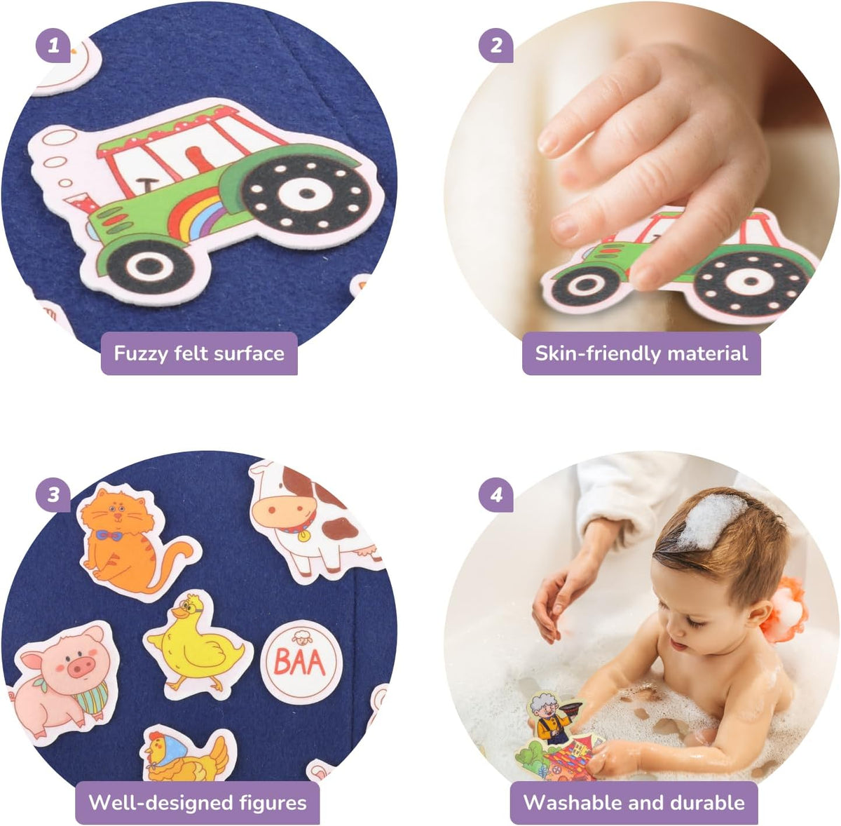 CHEFAN felt board story set with nursery rhyme felt pieces and a felt board with pockets - view 16