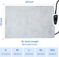 pettycare Pet Heating Pad for Dog Cat, Electric Heating with Steel-Wrapped Cord, 25-level Timer & 11-level Temperature Indoor Warming Pads Easy Clean for Puppy Cat Dog XL 28x18inch