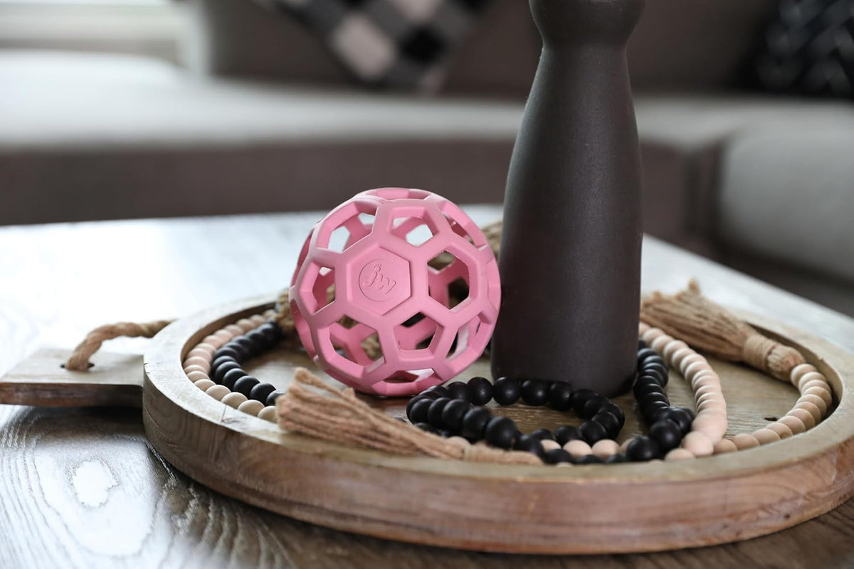 JW Pet HOL-ee Roller Dog Puzzle Ball, Large 5.5in - Pink / Medium - image 3