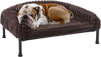 Veehoo Elevated Dog Bed with Bolster Cushion - Brown / 36.0"L x 28.0"W x 8.3"Th