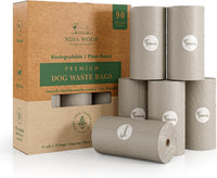 Nina Woof Dog Poop Bags for Daily Walks - Gray / 90 Bags (6 Rolls)