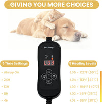 Cat Heating Pad, Heated Cat Bed, 5 Temps & Timer - Brown / S: 16" x 13" - image 4