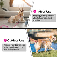 Jenico Dog Tie Out Cable - 10/15/20/30/40/50/70/100/150FT Runner Cable with Swivel Hook and Shock Spring, Leash Tether for Yard, Outdoor and Camping, for Small to Medium Pets Up to 500 LBS