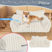Cute Dog Couch for Medium Large Dogs, Dog Cat Couch Sofa - Large(36x27x10") / White - image 2