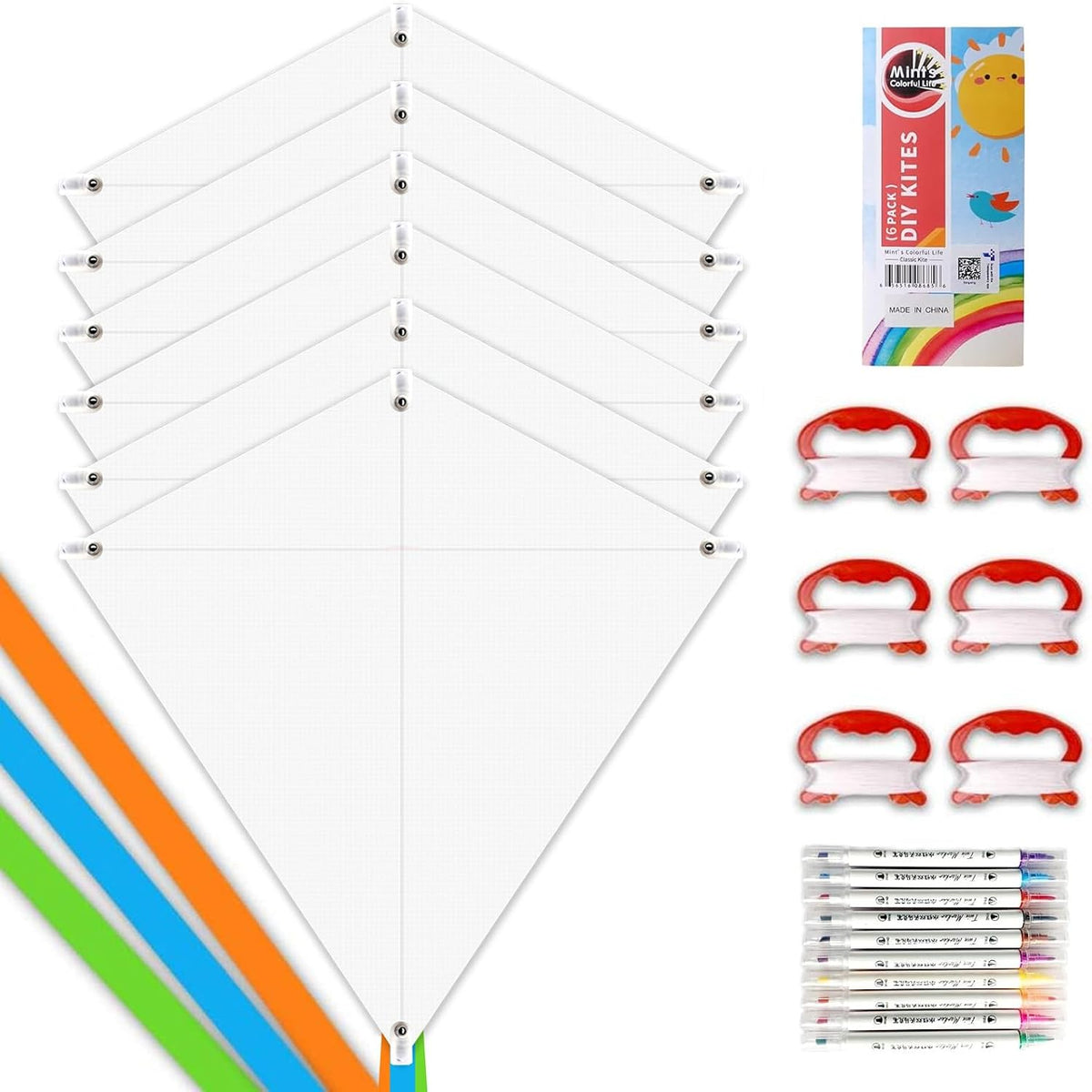 DIY Kites for Kids Kite Making Kit - 6 Pack