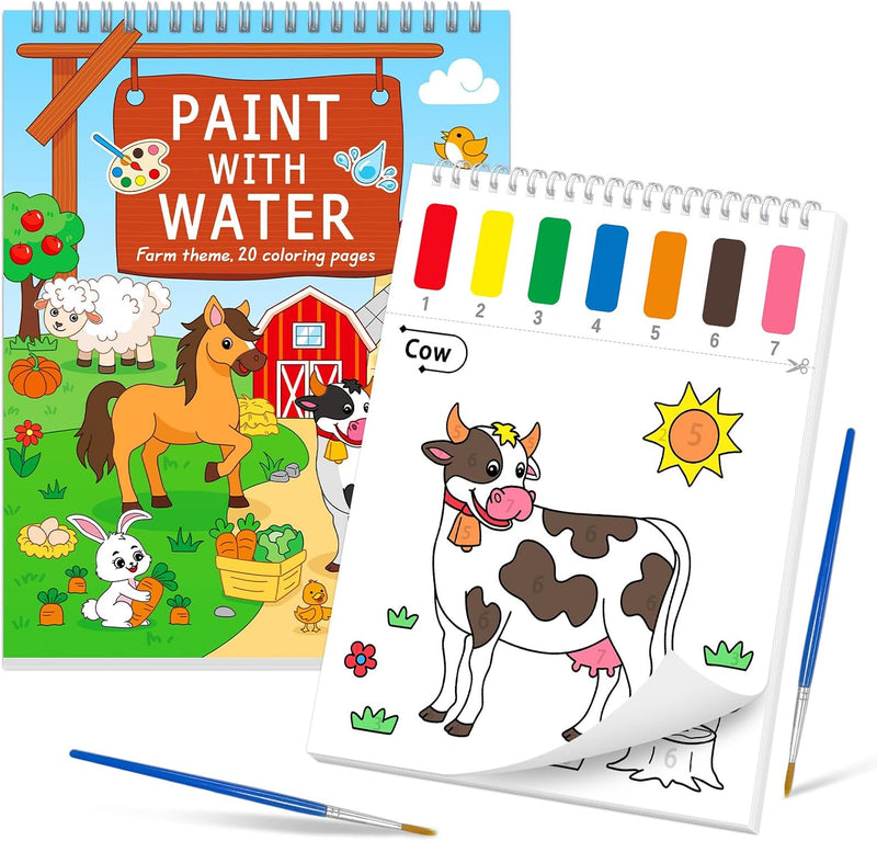 SOCOLER Paint with Water Coloring Books for Kids & Toddlers - Farm
