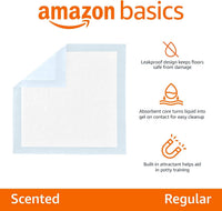 Amazon Basics Scented Dog and Puppy Potty Training Pee Pads - 150 Count / Regular (22"×22") - image 2