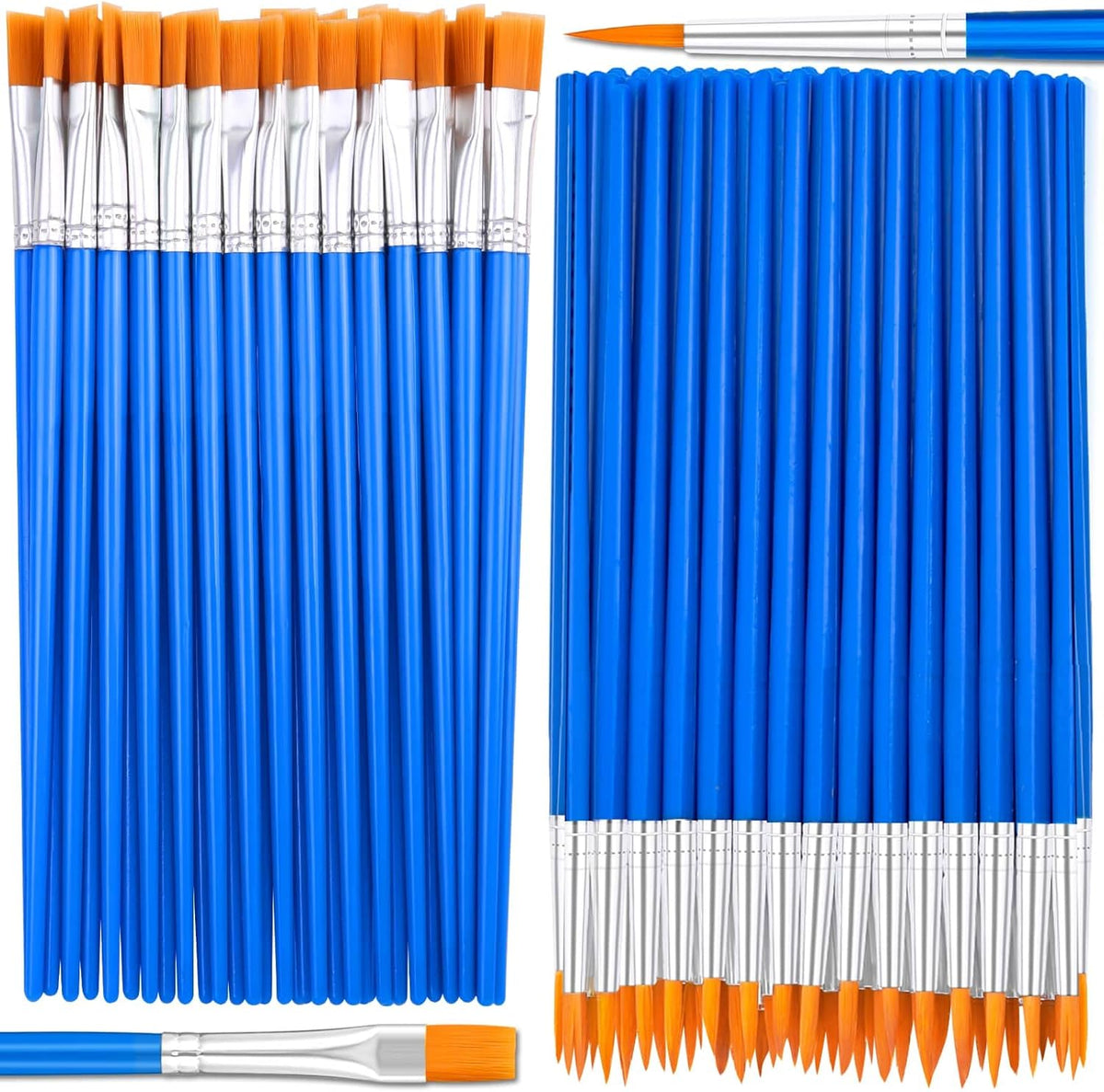 50 Pcs Flat Paint Brushes for Touch Up - Bulk paint brushes / 50 Count