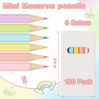 Ctosree mini colored pencils in kraft boxes, 6 natural wood pencils per box - view 30