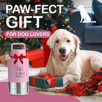 KEWIXY Insulated Dog Travel Water Bottle with Detachable Bowls - Pink:Best Dog Mom / 32 Oz - image 2