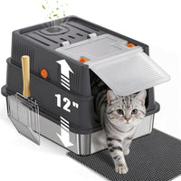 Stainless Steel Litter Box - Gray / 17.4'' x 13.5'' x 12''