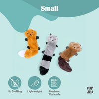 ZippyPaws Skinny Peltz No Stuffing Dog Toy Pack to Keep Them Busy - Fox, Raccoon, Squirrel - image 4