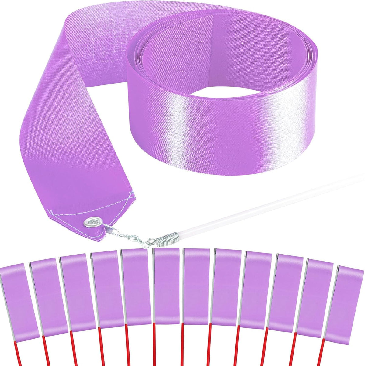 12PCS Red Dance Ribbons, Red Party Favors - Light Purple 12PCS