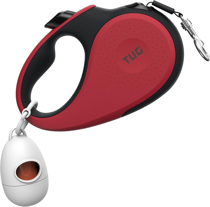 TUG 360° Tangle-Free Retractable Dog Leash with Waste Bag Dispenser – Essentials for Dogs - Medium / Red