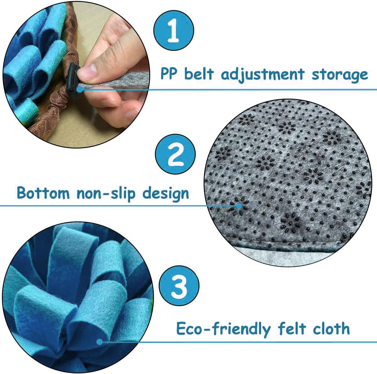 Dog Snuffle-Mat Slow-Feeder-Bowl - Blue - image 3
