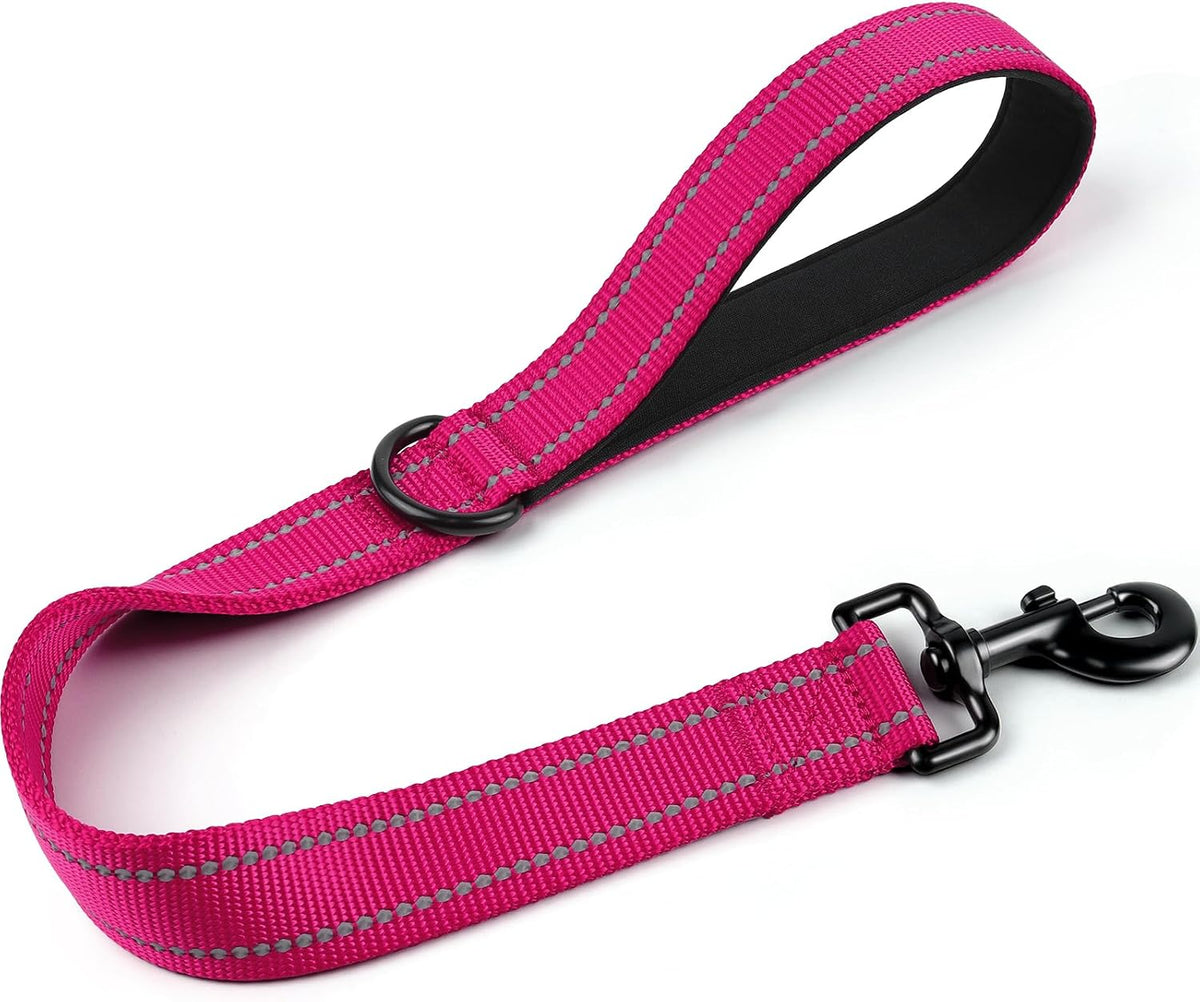 Joytale Short Dog Leash for Close Control & Training, 18" - 2 ft / Hotpink