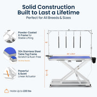 Professional Electric Dog Grooming Table, Heavy Duty - WHITE / 60" - image 4
