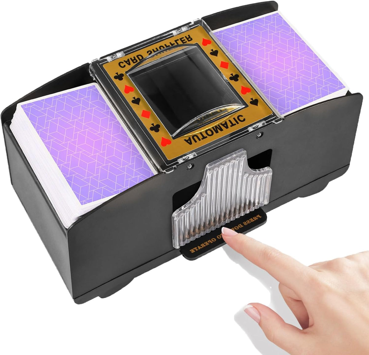 FEIERYA Automatic Card Shuffler 1/2/4/6 Decks – Fun for Kids & Family - 2 Decks