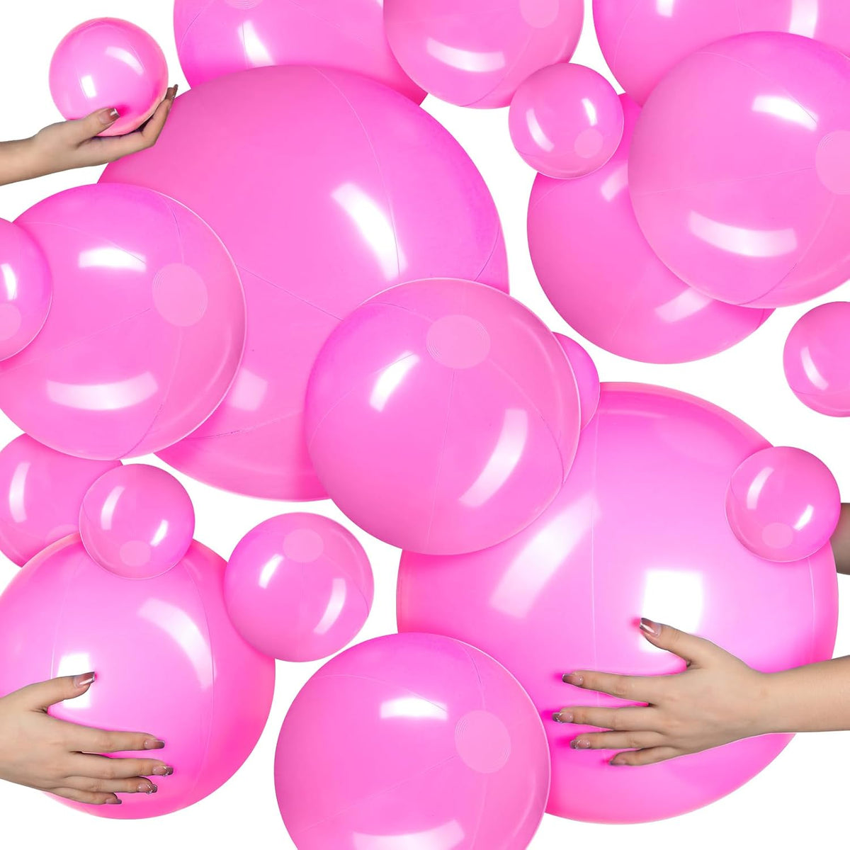 Sratte clear inflatable beach balls in 24, 16 and 5 inch sizes