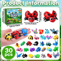 Celltestria 18PCS 3D Printed Skeleton Fidget Toys with Coffin Storage - 30Pcs 3D Printed Bugs - image 2