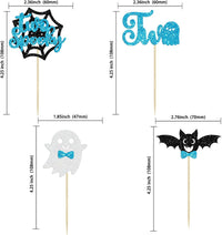 Ephlyn 24 white glitter ghost cupcake toppers for Halloween desserts - view 35