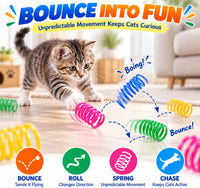20-pack of colorful plastic cat spring toys for chasing and pouncing - view 3