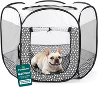 FurHaven Soft-Sided Dog & Cat Playpen - Gray Pebbles / Medium
