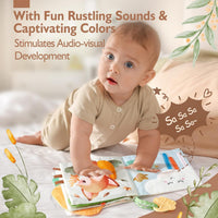 hahaland Baby Soft Cloth Crinkle Books Touch and Feel Sensory Infant - Sensory Book - image 2