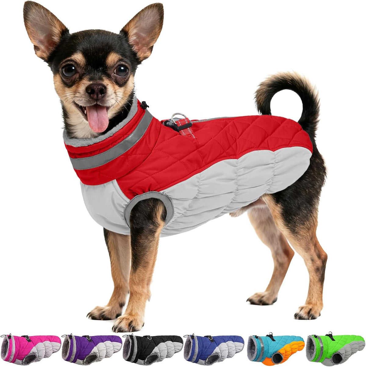 Dog Winter Jacket Cozy Reflective Waterproof Windproof Warm Pet - X-Small / Red