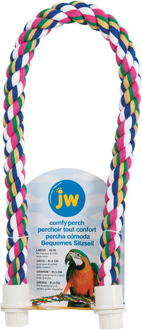JW Pet Comfy Perch For Birds Flexible Multi-color Rope - Large / 36"