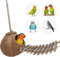 Niteangel Natural Coconut Hamster Hideaway with Ladder - House with Ladder / Natural Surface - image 2