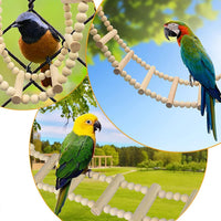 Bird Ladder Bridge, Wooden Pet Hamster Climbing & Swing Toys - 24 Steps - 53 × 3.14 Inch - image 2