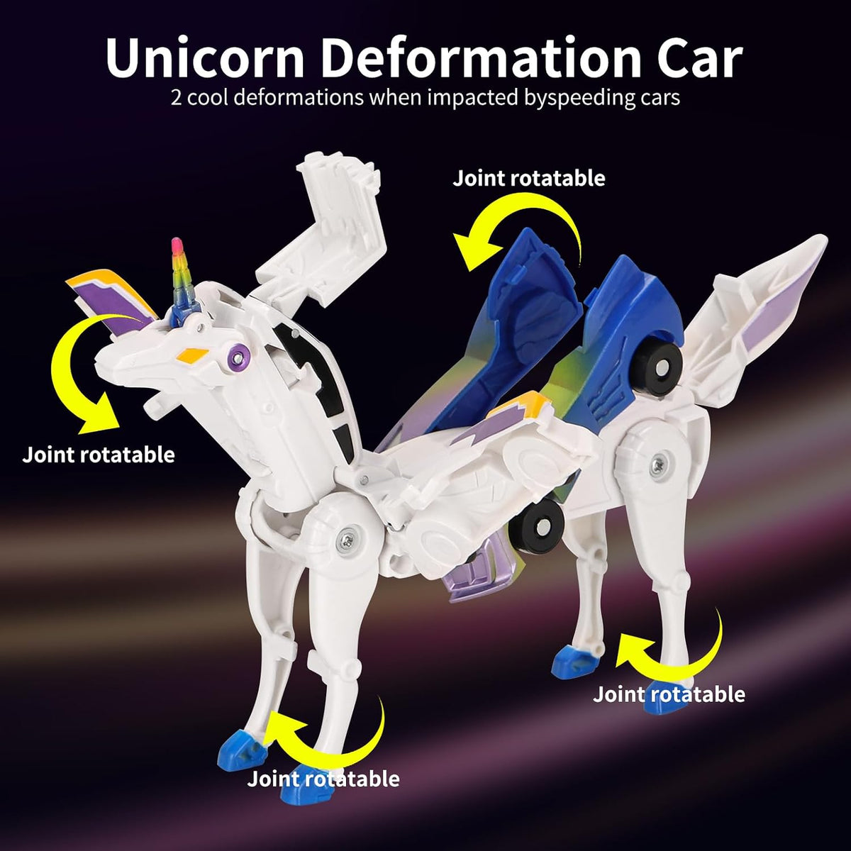 lavekywasa transforming unicorn car toy made from two collision sports cars - view 10