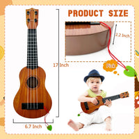 Kids Toy Ukulele Guitar,Classical 17inch 4 String Mini Children Guitar with Pick,Educational - image 2