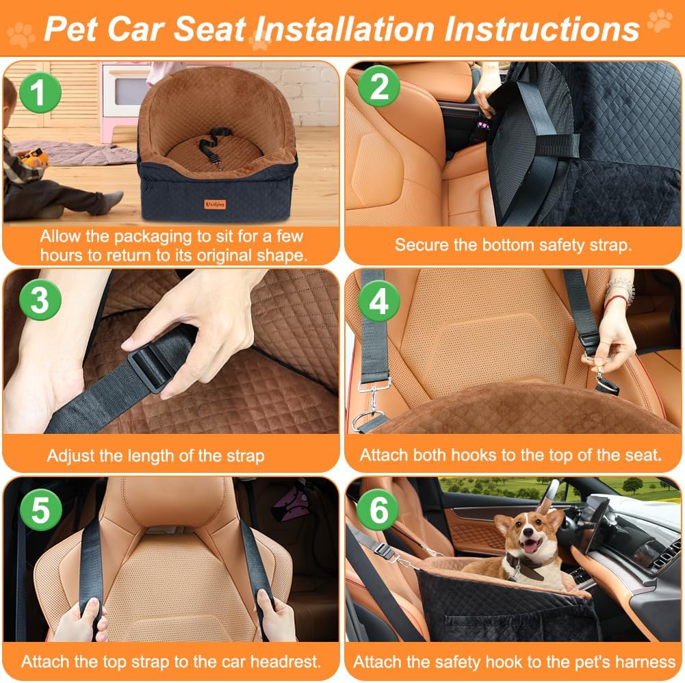 Vivifying Dog Car Seat for Small Dogs - Brown&Black - image 4